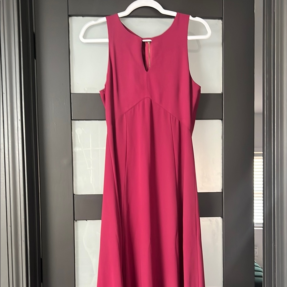 Everly Pink Sheath Midi Dress Scoop Neck Sleeveless